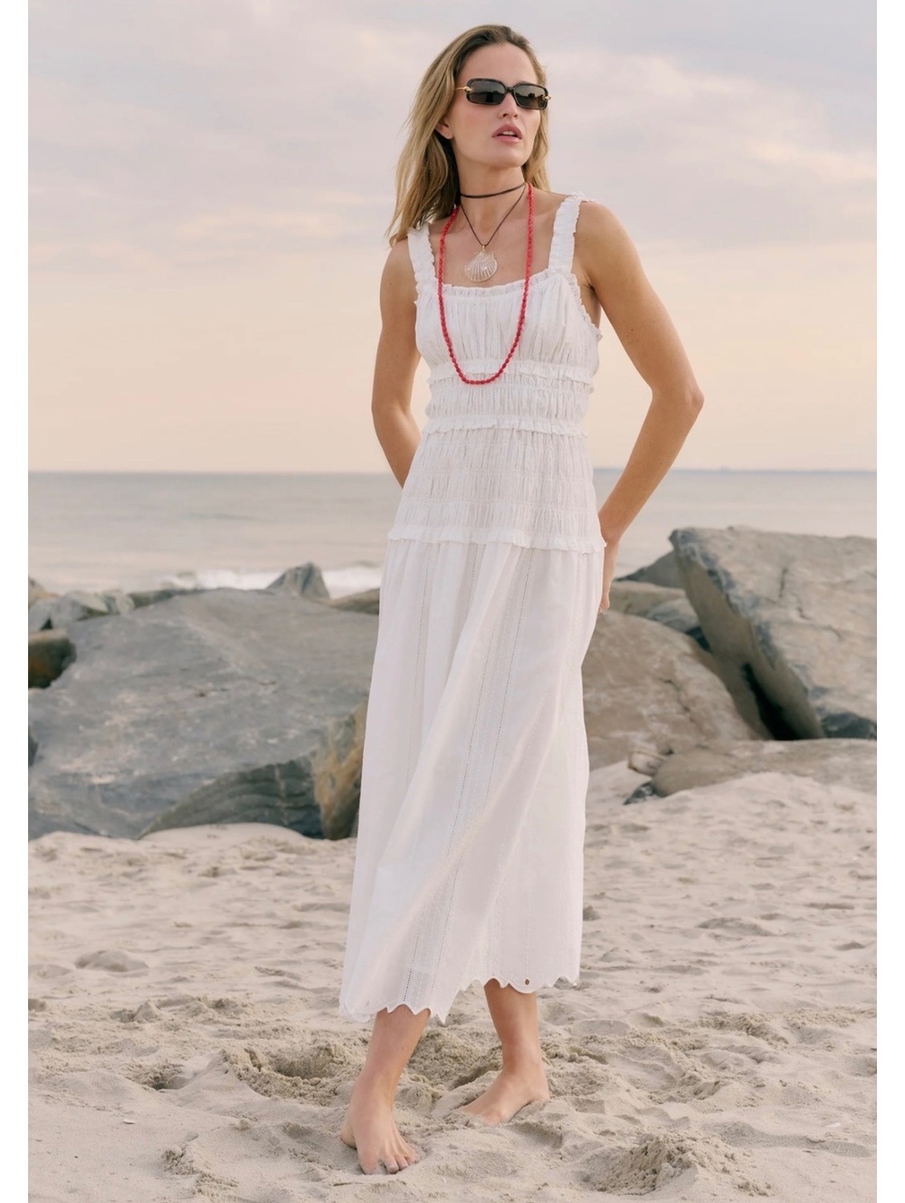 NWT o.p.t By Few Moda Freya Cotton Dress Size XS White Embroidery